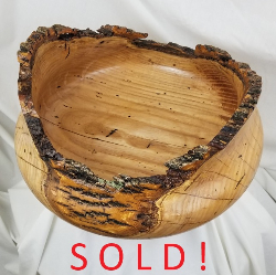 Large Live Edge Ash Bowl (15-1/2" x 7-1/2")
